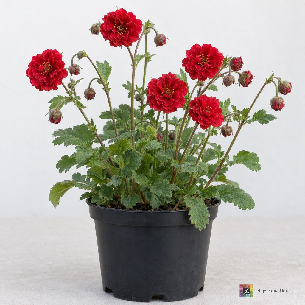 AI-generated image: Geum chiloense 'Double Bloody Mary' (red)