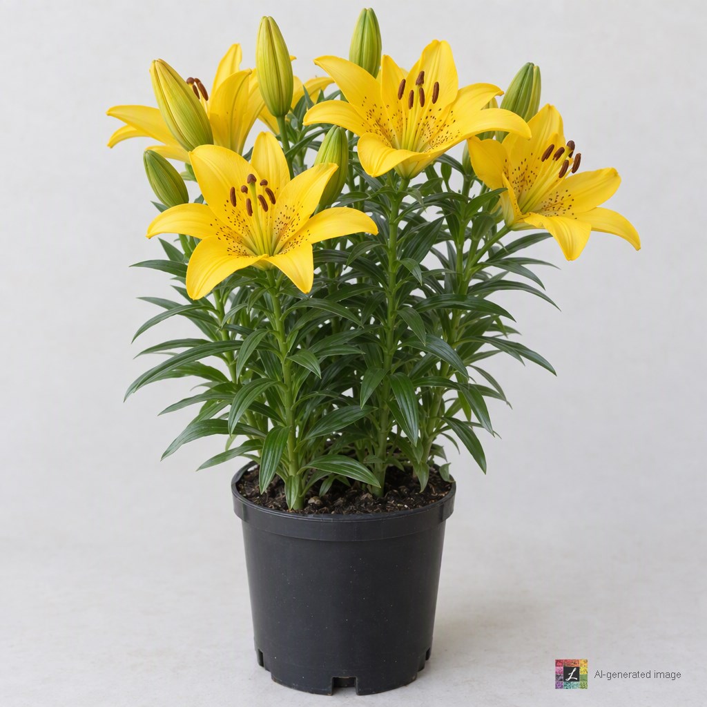 AI-generated image: Lilium asiatic 'Matrix Golden' (yellow)