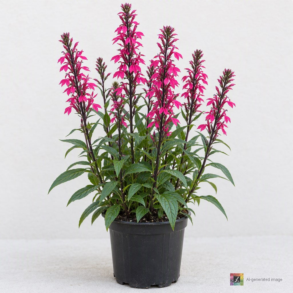 AI-generated image: Lobelia × speciosa 'Starship Deep Rose'