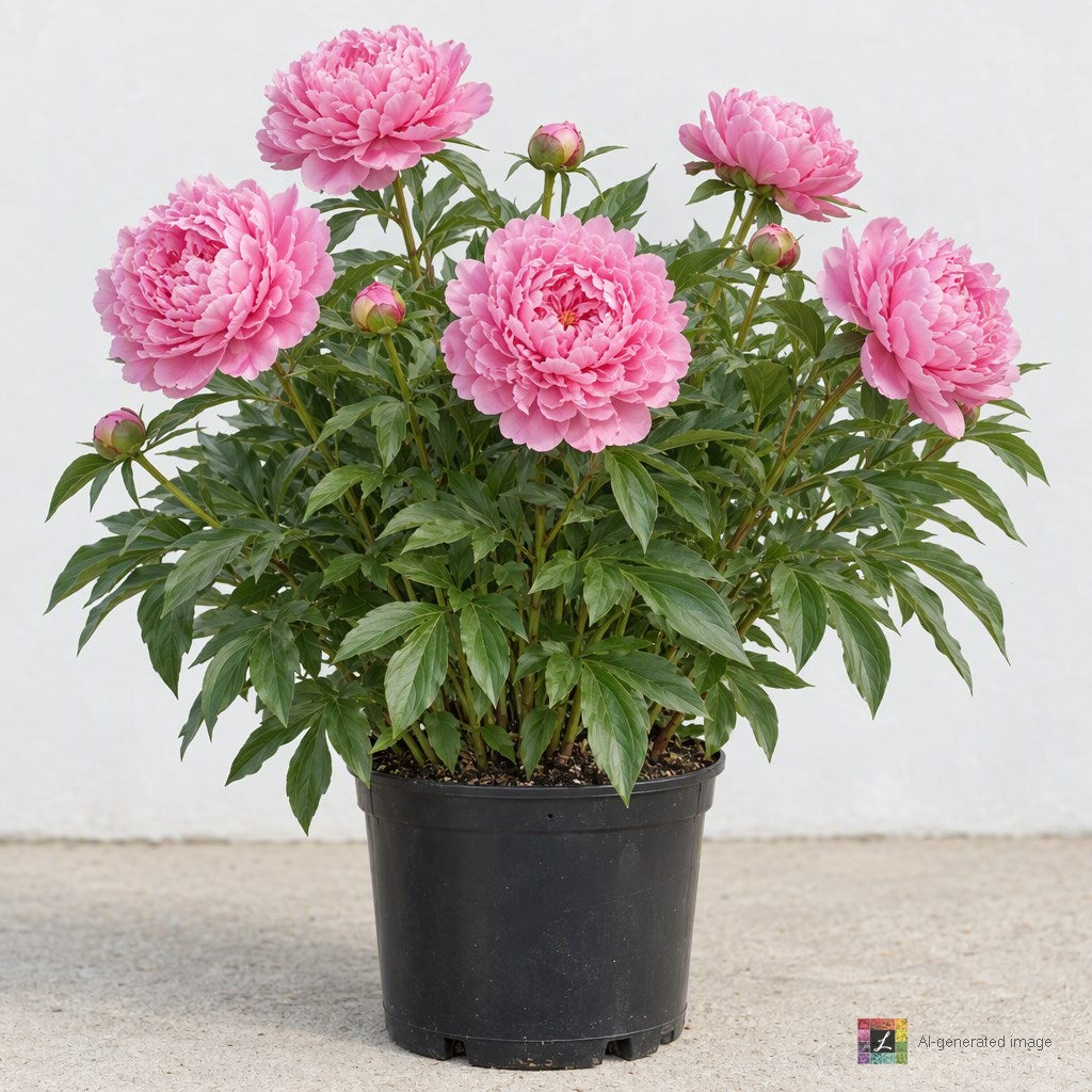 AI-generated image: Paeonia lact. 'Pink Double' (double pink)