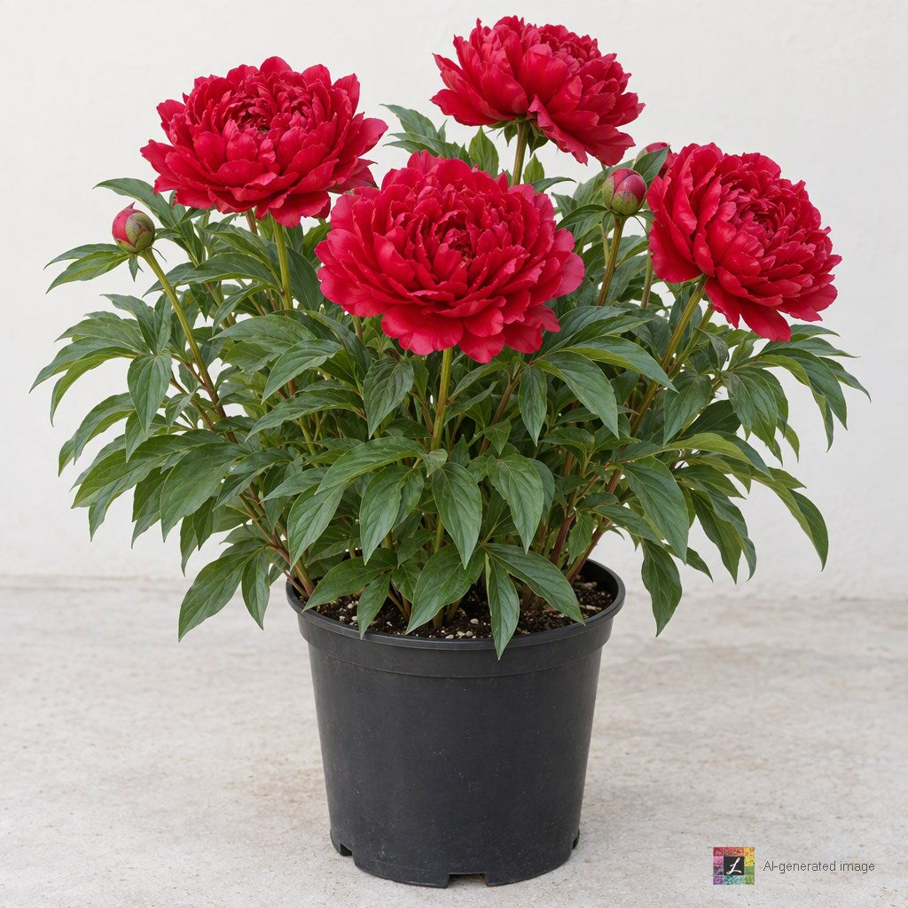 AI-generated image: Paeonia 'Rosabel' (red)