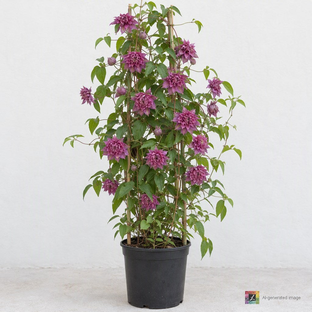 AI-generated image: VINE Clematis v. 'Purpurea Plena Elegans' (Rose)
