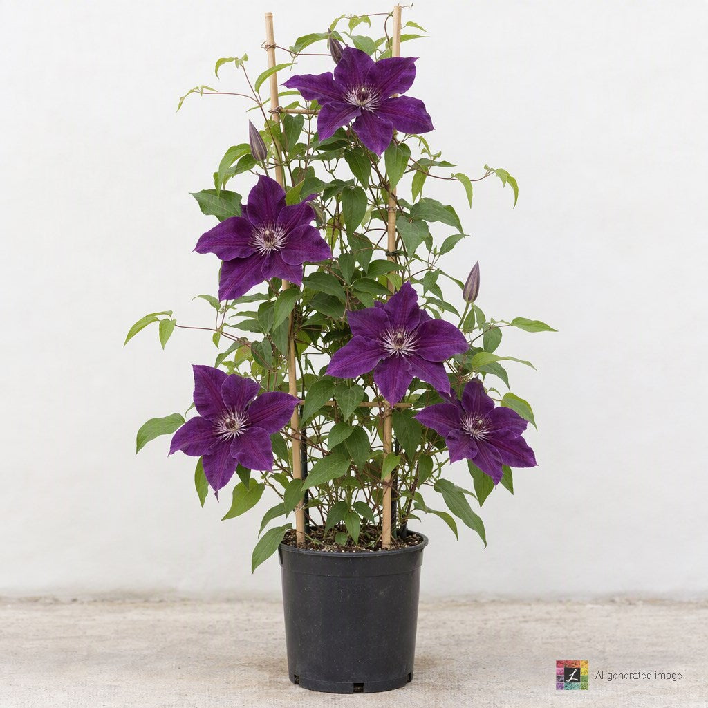 AI-generated image: VINE Clematis x 'Edomurasaki'