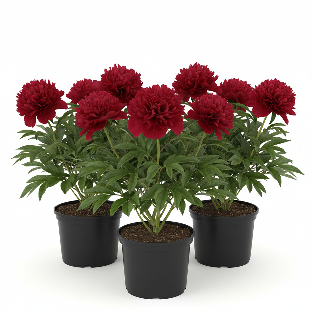 Paeonia lact. 'Red Double' (double red)