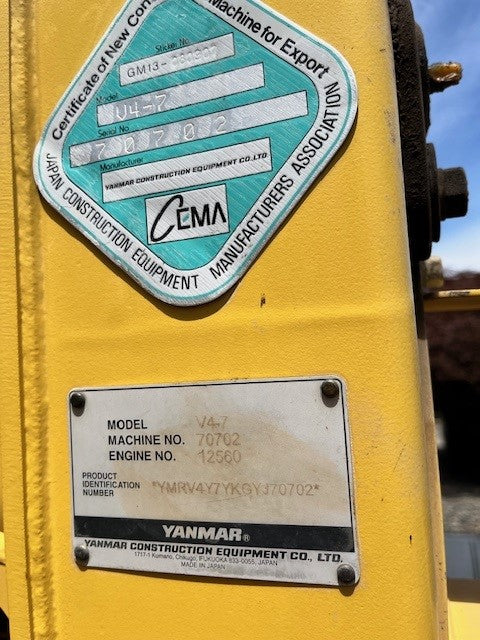 2018 Yanmar V4-6 Loader VIN #70702